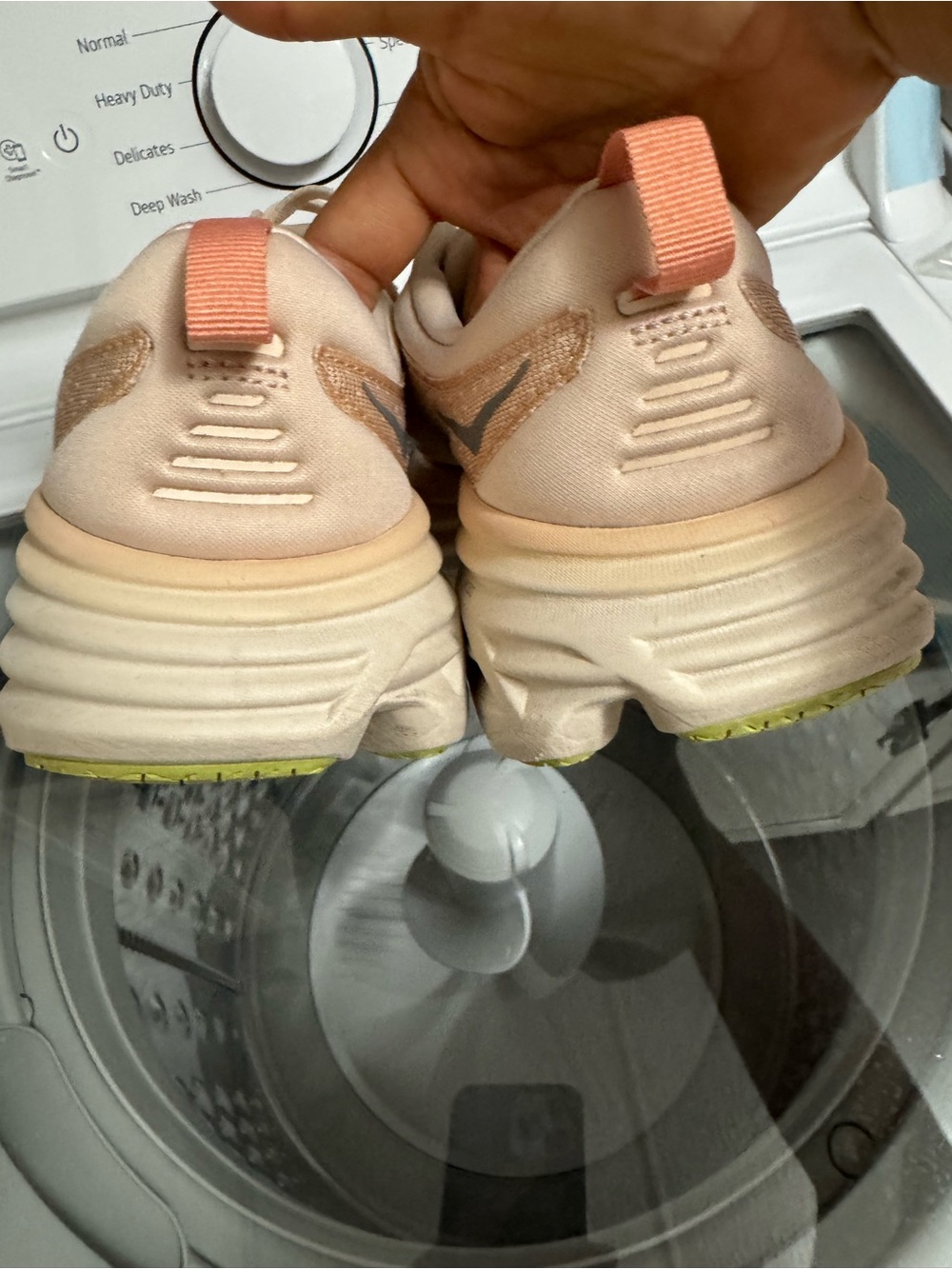 Hoka Beige Peach Running Shoes - Picture 11 of 14